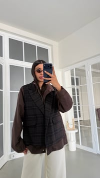 Kahve Ekose Detaylı Vatkalı Astarlı Ceket GAUS-02050GAUSJacketsGAUS-02050