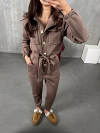 Nuga Kahve Kuşaklı Şardonlu TulumGausTULUMGU100181