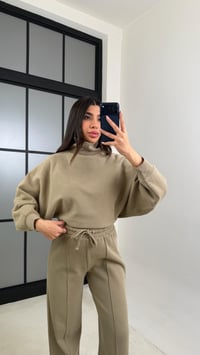 Yeşil Balıkçı Yaka Kazak Beli Lastikli Pantolon Premium Takım GAUS-00898GAUSTAKIMGAUS-00898