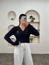 Muse Lacivert Muadil Örme V Yaka Triko KazakGausKAZAKGU0090388