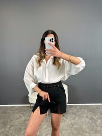 Siyah Kemerli Mini Şort EtekGausETEKGU004627