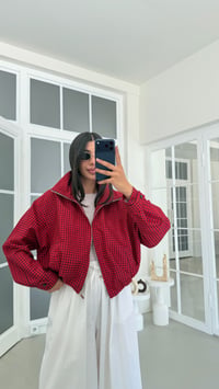 Kırmızı ZR Model Ekoseli Boomer Ceket GAUS-01973GAUSJacketsGAUS-01973