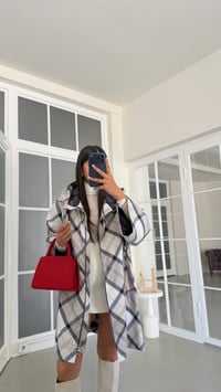 Çok Renkli Astarlı Ekoseli Kapüşonlu Trençkot GAUS-02058GAUSTrench CoatGAUS-02058