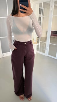 Mürdüm Yıkamalı Tencel Denim Pantolon GAUS-01786GAUSDENİM PANTOLONGAUS-01786