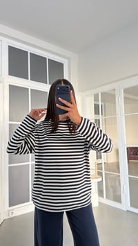 Lacivert Çizgili Basic Bluz GAUS-02015GAUSالبلوزات GAUS-02015