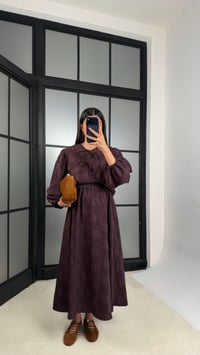 Mürdüm Çiçek Nakışlı Gömlek Beli Lastikli Etek Takım GAUS-01182GAUSTAKIMGAUS-01182