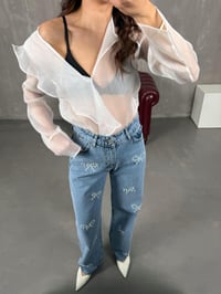 Ezy Mavi Fiyonk Detaylı Denim CeketGausCEKETGU100884