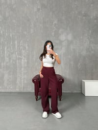 Sasa Bordo Çıtçıt Detaylı PantolonGausPANTOLONGU100210