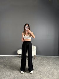 Siyah Şeritli Çırtçırt Düğmeli Eşofman Altı GausPANTOLONGU004311