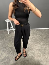 Wuud Siyah İthal Kumaş Şalvar PantolonGausPANTOLONGU008111