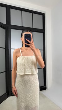 Taş Askılı Nakışlı Beli Lastikli Triko Elbise GAUS-01398GAUSELBİSEGAUS-01398