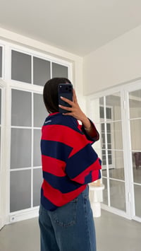 Lacivert Şeritlı Baskılı Sweatshirt GAUS-02121 GAUS-02198GAUSSweatshirtGAUS-02198