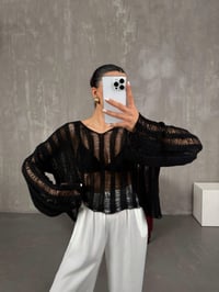 Siyah Ajurlu Triko Gaus00027GausTRİKOGU1001059