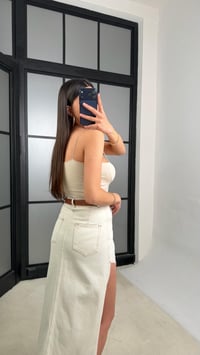 Kemik Yırtmaçlı Denim Etek GAUS-01314GAUSETEKGAUS-01314