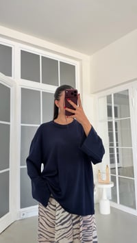 Lacivert İspanyol Kol Triko Bluz GAUS-02233GAUSBLUZGAUS-02233