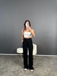 Bera Siyah Beli Lastikli Palazzo Pantolon GausPANTOLONGU004592