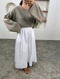 Gosa Beyaz Beli Lastikli Gabardin Kumaş EtekGausETEKGU0090393