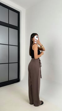 Kahve Yan Bağlamalı Tasarım Tencel Pantolon Gaus00500GausPANTOLONGU1002173