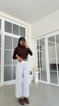 Beyaz ZR Model Kemerli Jean GAUS-02071GAUSPANTOLONGAUS-02071