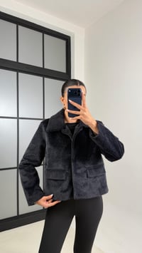 Siyah Cep Detaylı Astarlı Kürk Ceket GAUS-00522GAUS السترات  GAUS-00522