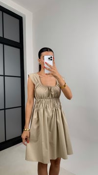 Vizon Gipe Detaylı Mini Poplin Elbise GAUS-0033GAUSELBİSEGAUS-0033