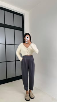 Antrasit Beli Lastikli Modal Kumaş Şalvar Pantolon GAUS-00210GAUSPANTOLONGAUS-00210