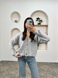 Betiva Gri Düğmeli Yumoş Hırka GausHIRKAGU00903704