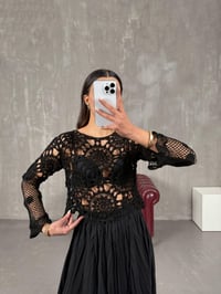 Jina Siyah İşlemeli TrikoGausTRİKOGU100703