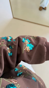 Kahve Payet Nakışlı Astarlı Bomber Ceket GAUS-01934GAUSJacketsGAUS-01934