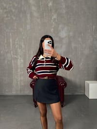Scool Bordo Çizgili Polo Yaka KazakGausKAZAKGU00904165