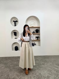 Gosa Ekru Beli Lastikli Gabardin Kumaş EtekGausETEKGU008958