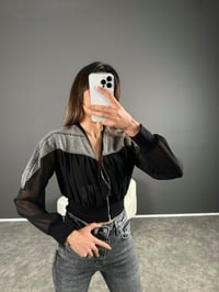 Füme Denim Detaylı Tül CeketGausCEKETGU004145