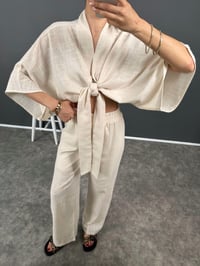 Trudy Krem Premium Astarlı Keten TakımGausTAKIMGU008195