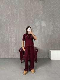 Henise Bordo ZR Modal Kumaş TakımGausTAKIMGU100411
