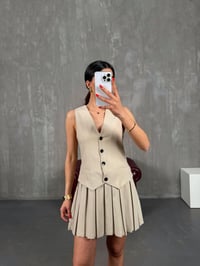 Taş Yelekli Pileli Muadil Elbise Gaus00166GausELBİSEGU1001388