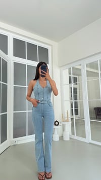 Mavi Likralı Premium Denim Tulum GAUS-01792GAUSJumpsuitsGAUS-01792