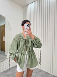 Haki Önü Bağlamalı Gipeli Bluz Gaus00335GausBLUZGU1001775