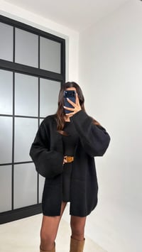 Siyah Oversize Triko Hırka GAUS-00525GAUSHIRKAGAUS-00525