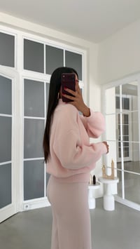 Pembe Çift Fermuarlı Hırka Beli Lastikli Pantolon İkili Yumuşak Kumaş Premium Takım GAUS-02303GAUSTAKIMGAUS-02303