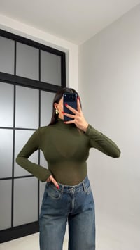 Yeşil Transparan Boğazlı Bluz GAUS-01061GAUSBLUZGAUS-01061