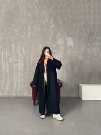 Nivera Siyah Oversize Premium Uzun HırkaGausHIRKAGU00904278