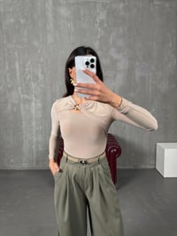 Payne Açık Vizon Metal Toka Detaylı BodysuitGausBODYSUİTGU100197