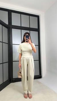 Taş Üst Beli Lastikli Pantolon Diagonel Kumaş Takım GAUS-01306GAUSSuitsGAUS-01306