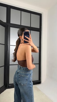Kahve Boyundan Bağlamalı Transparan Bodysuit GAUS-01468GAUSBODYSUİTGAUS-01468