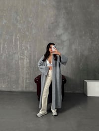 Nivera Gri Oversize Premium Uzun HırkaGausHIRKAGU00904279