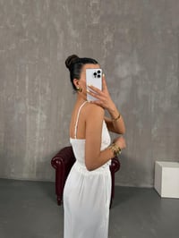 Beyaz Nakışlı Askılı Büstiyer Crop Gaus00120GausCROPGU1001271