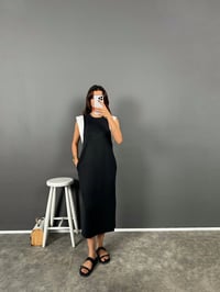 Chil Siyah Modal Yumuşak Kumaş Bisiklet Yaka ElbiseGausELBİSEGU008823