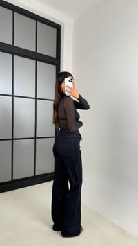 Lacivert Önü Bağlama Detaylı Kesik Paça Tasarım Denim Pantolon GAUS-00136GAUSDENİM PANTOLONGAUS-00136
