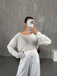 Krem İnce Triko Kazak Gaus00116GausTRİKOGU1001258