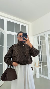 Leopar Muadil Dik Yaka Astarlı Ceket GAUS-02134GAUSJacketsGAUS-02134